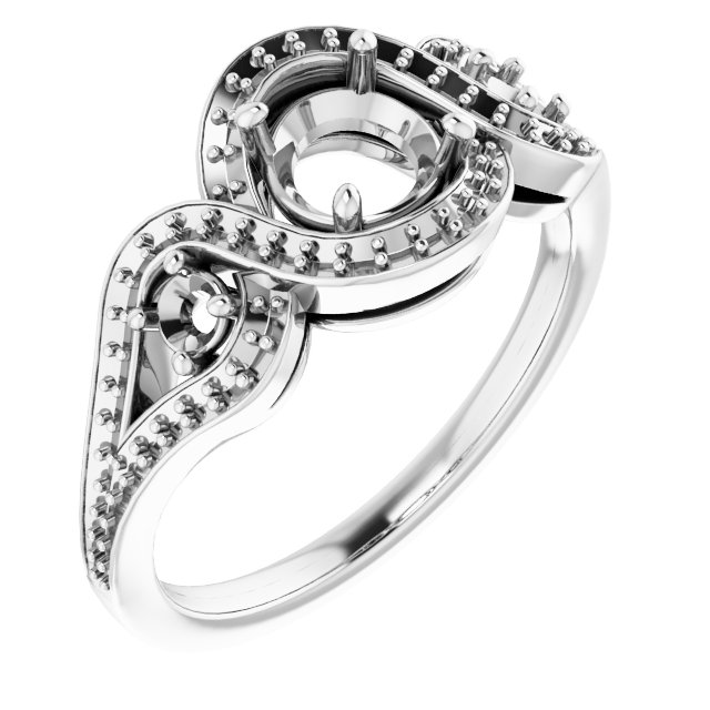 Three-Stone Halo-Style Engagement Ring