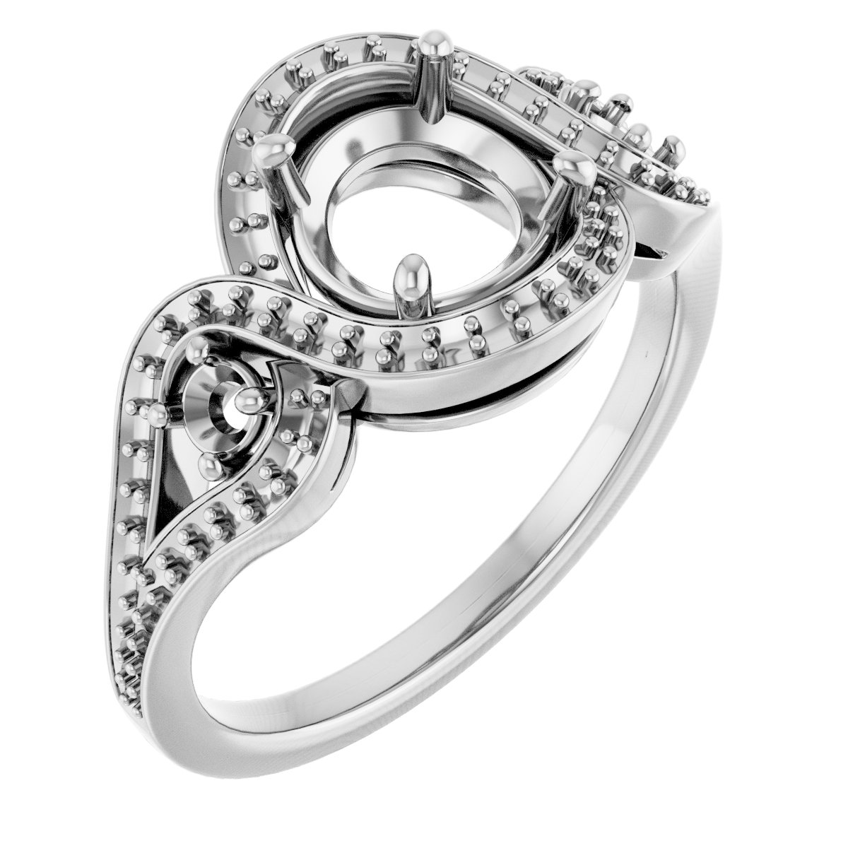 Three-Stone Halo-Style Engagement Ring