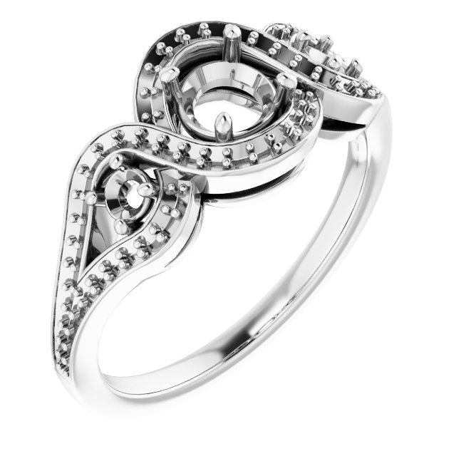 Three-Stone Halo-Style Engagement Ring