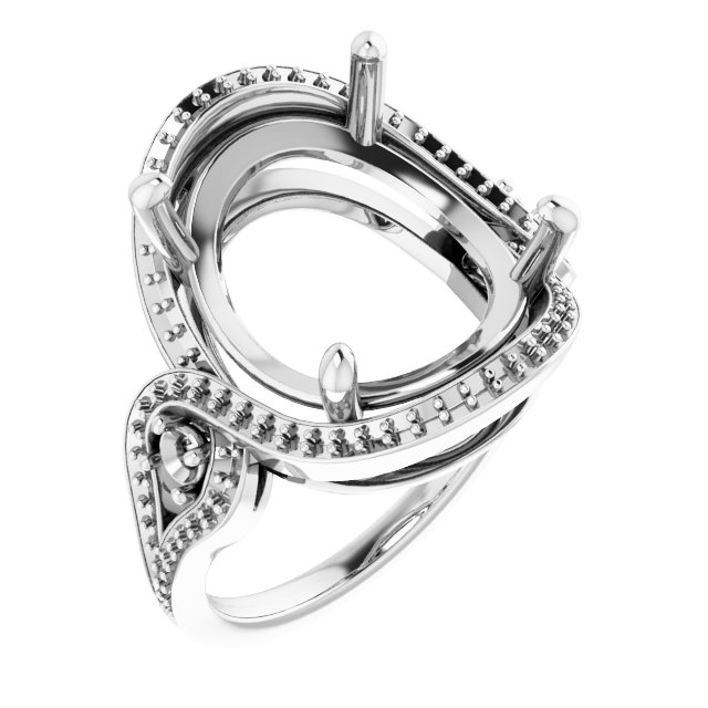 Three-Stone Halo-Style Engagement Ring