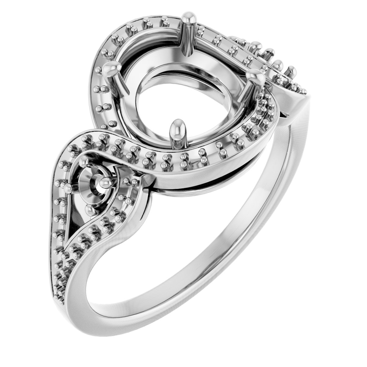 Three-Stone Halo-Style Engagement Ring