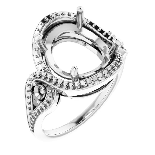 Three-Stone Halo-Style Engagement Ring