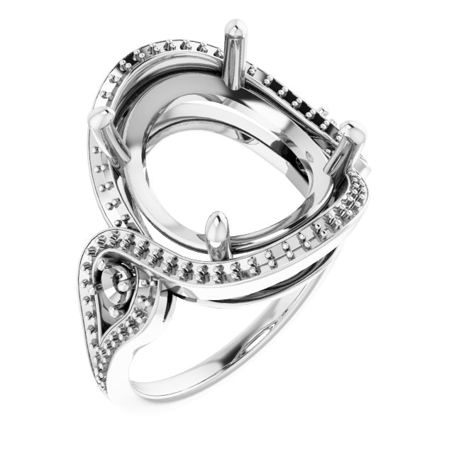 Three-Stone Halo-Style Engagement Ring