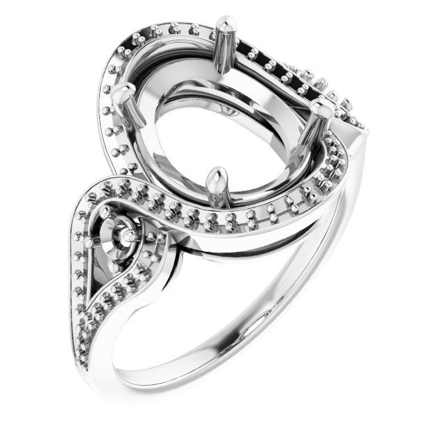 Three-Stone Halo-Style Engagement Ring