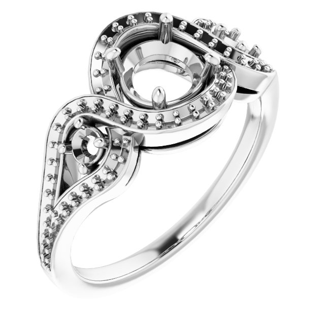 Three-Stone Halo-Style Engagement Ring