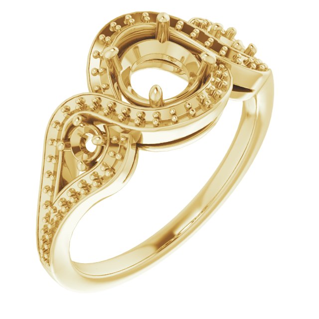 Three-Stone Halo-Style Engagement Ring