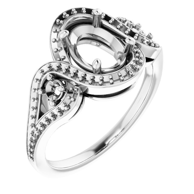 Three-Stone Halo-Style Engagement Ring