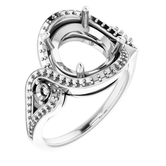 Three-Stone Halo-Style Engagement Ring