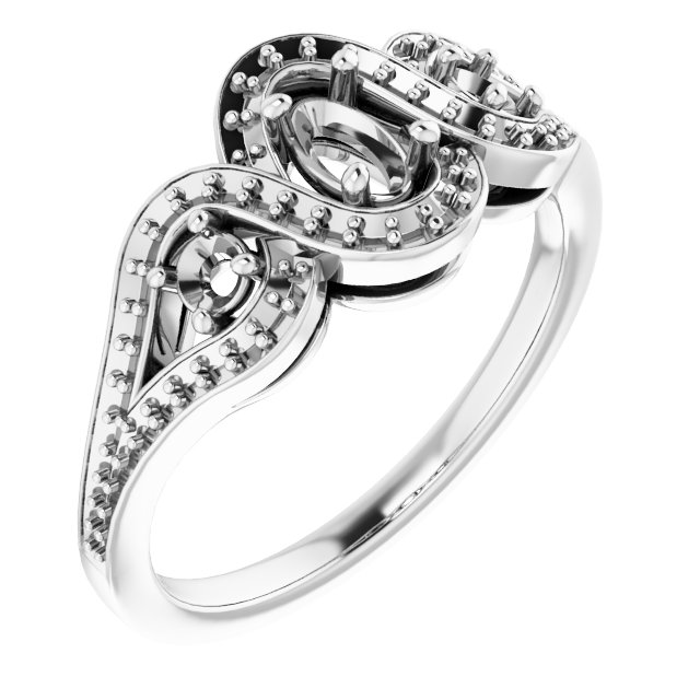 Three-Stone Halo-Style Engagement Ring
