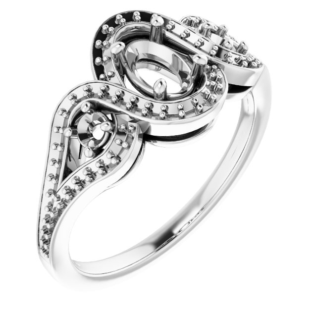 Three-Stone Halo-Style Engagement Ring
