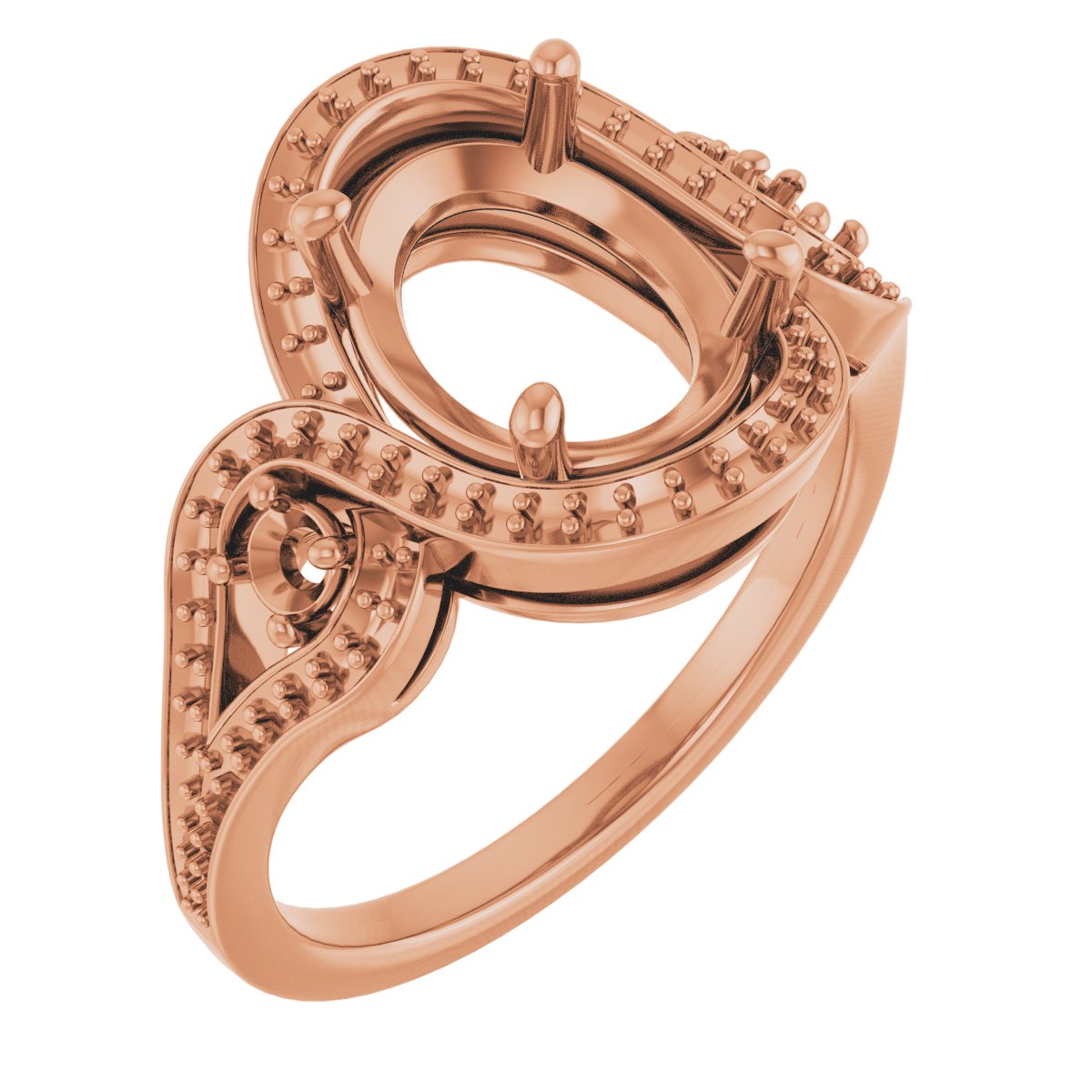 Three-Stone Halo-Style Engagement Ring