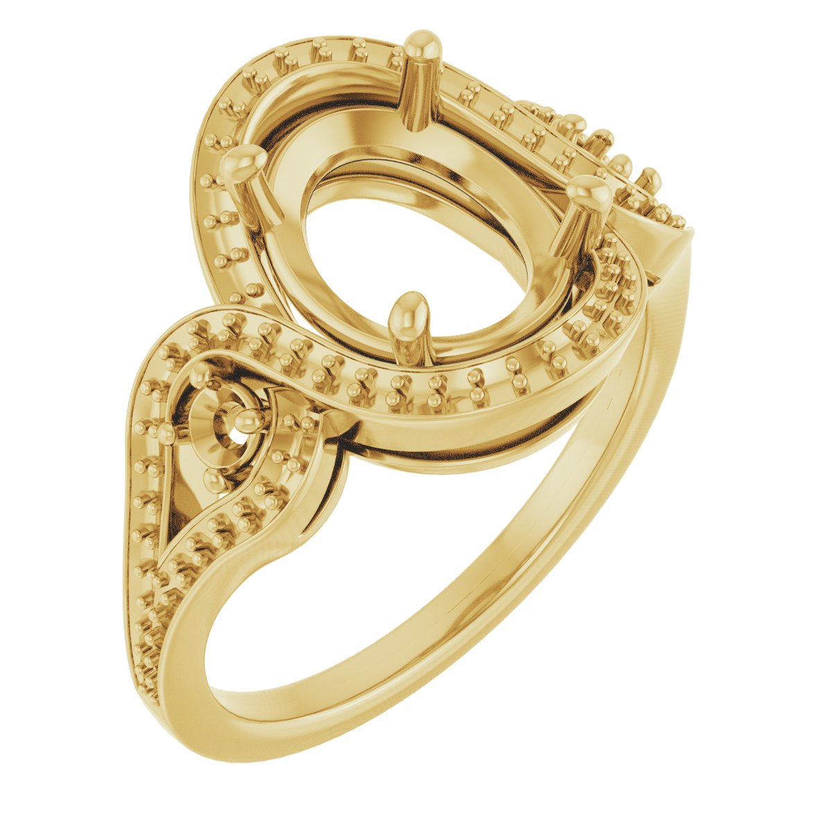Three-Stone Halo-Style Engagement Ring
