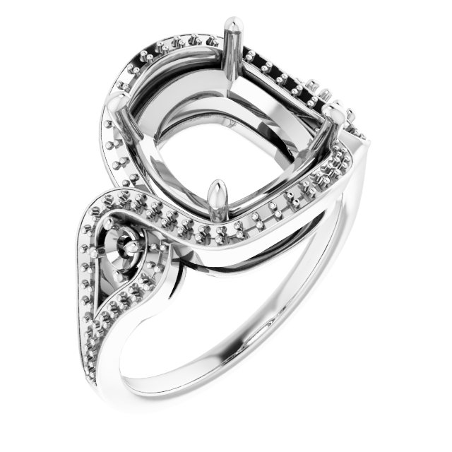 Three-Stone Halo-Style Engagement Ring