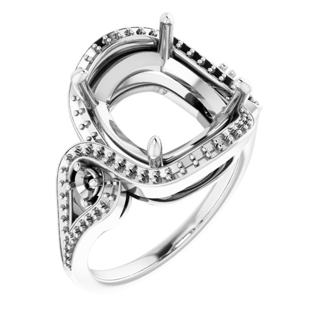 Three-Stone Halo-Style Engagement Ring