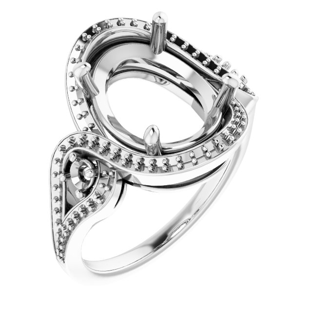Three-Stone Halo-Style Engagement Ring