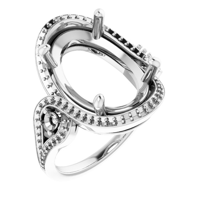 Three-Stone Halo-Style Engagement Ring
