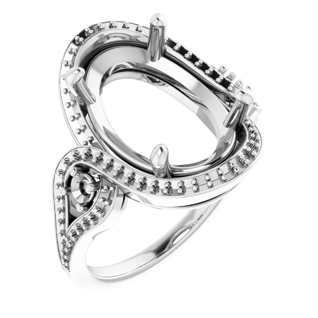 Three-Stone Halo-Style Engagement Ring