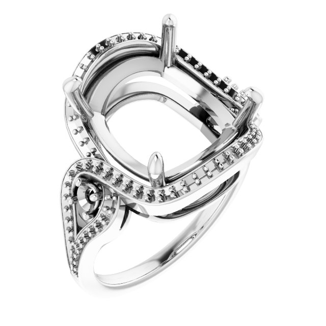 Three-Stone Halo-Style Engagement Ring