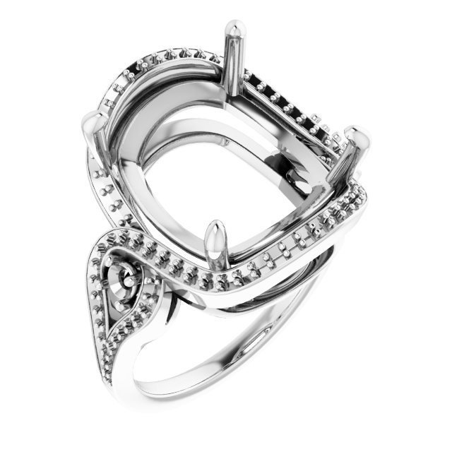 Three-Stone Halo-Style Engagement Ring