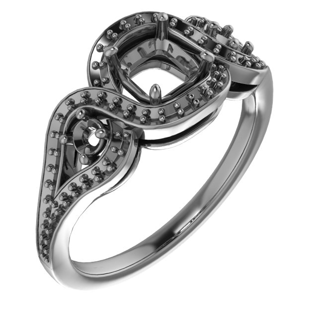 5 mm Asscher Engagement Ring Mounting