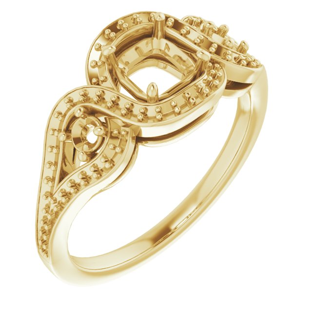 Three-Stone Halo-Style Engagement Ring