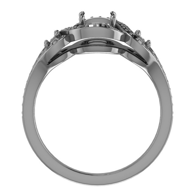 5 mm Asscher Engagement Ring Mounting view 2