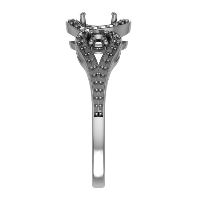5 mm Asscher Engagement Ring Mounting view 4