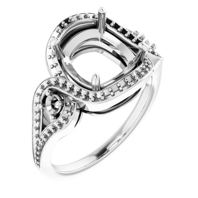 Three-Stone Halo-Style Engagement Ring