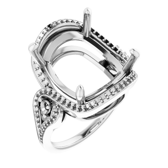 Three-Stone Halo-Style Engagement Ring