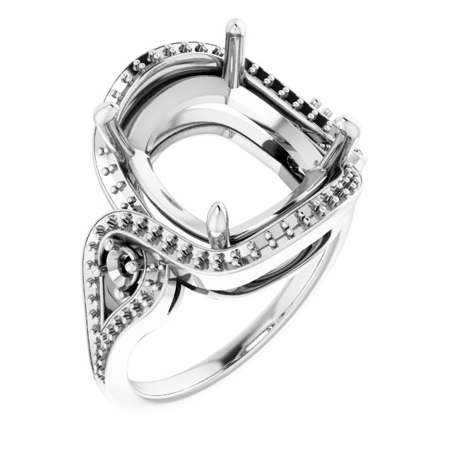 Three-Stone Halo-Style Engagement Ring