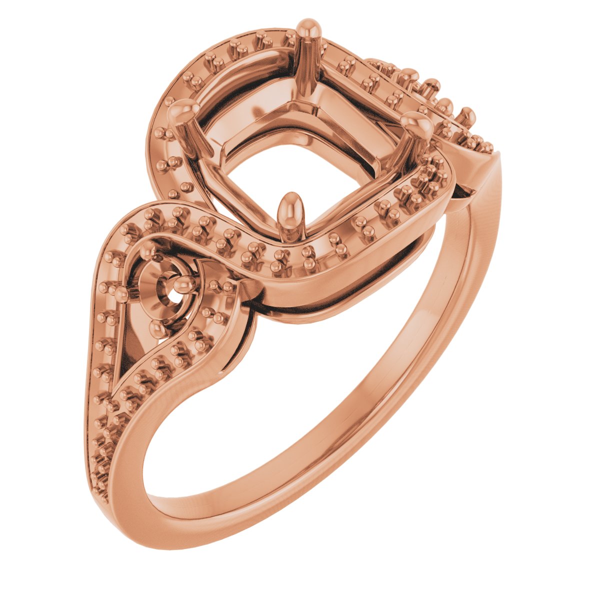 Three-Stone Halo-Style Engagement Ring