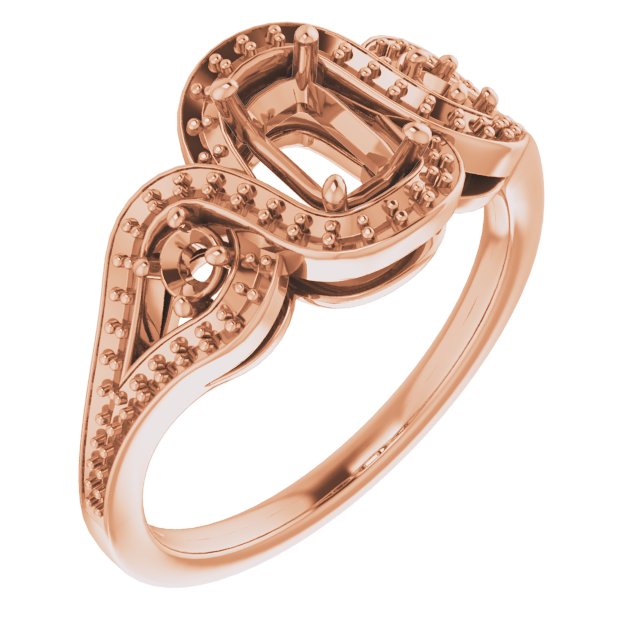 Three-Stone Halo-Style Engagement Ring
