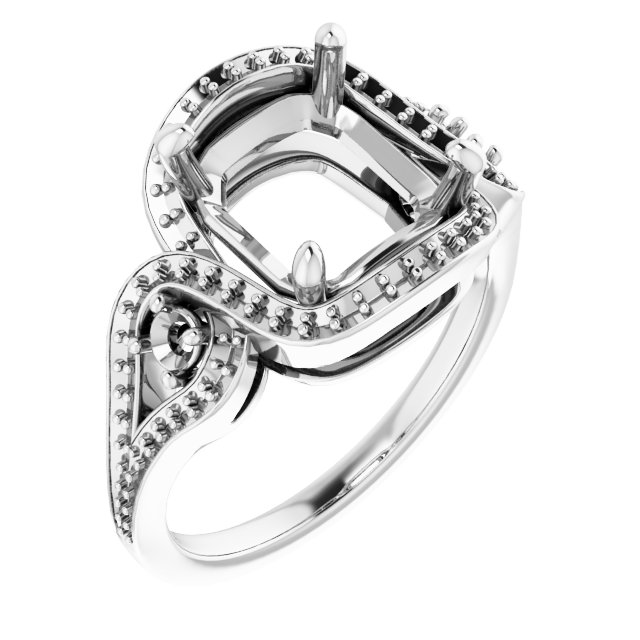 Three-Stone Halo-Style Engagement Ring