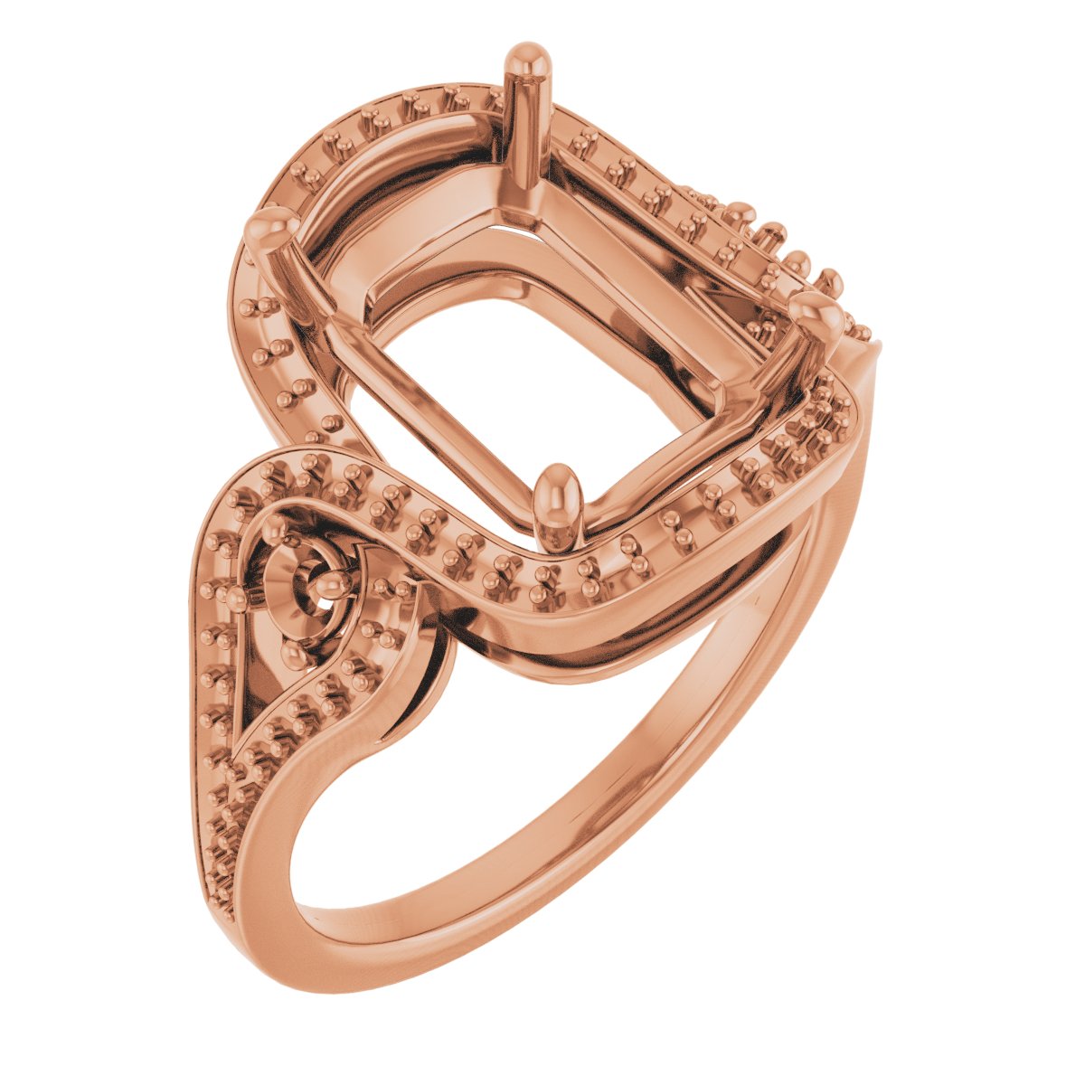 Three-Stone Halo-Style Engagement Ring