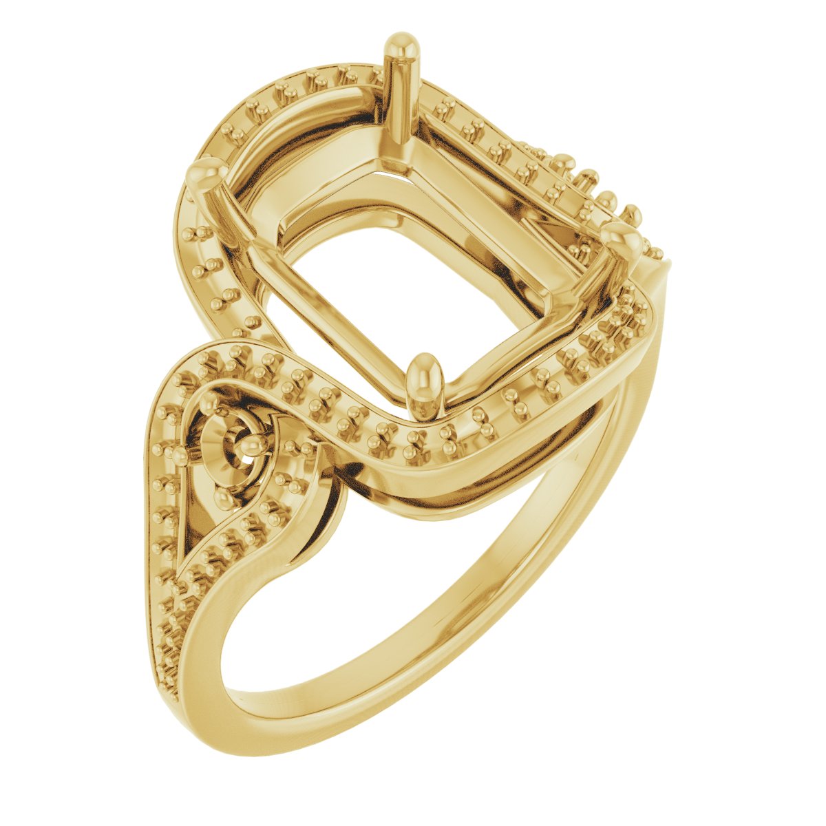 Three-Stone Halo-Style Engagement Ring