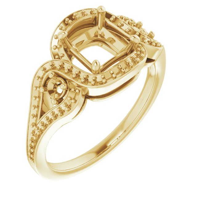 Three-Stone Halo-Style Engagement Ring