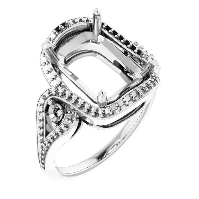 Three-Stone Halo-Style Engagement Ring