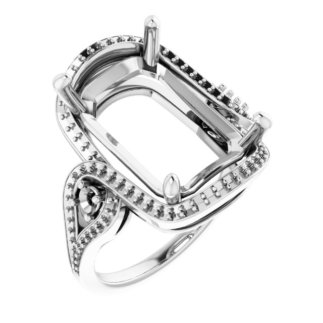 Three-Stone Halo-Style Engagement Ring