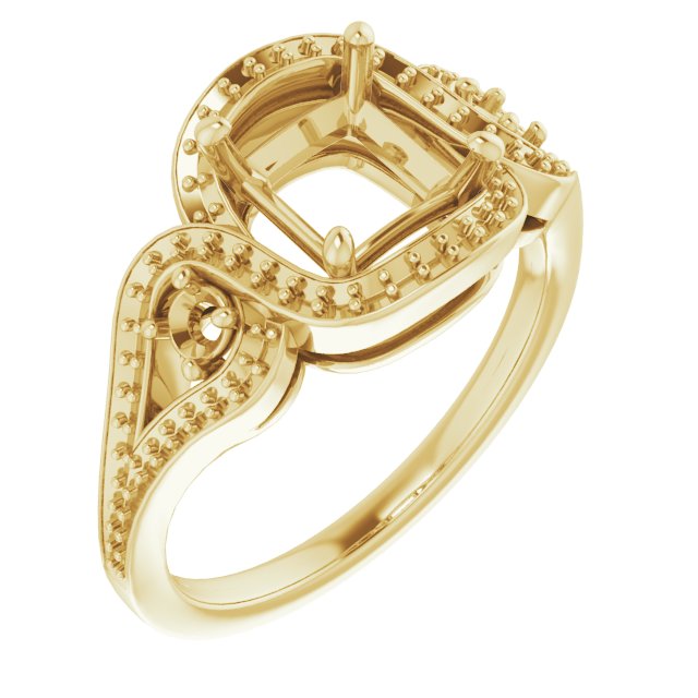 Three-Stone Halo-Style Engagement Ring