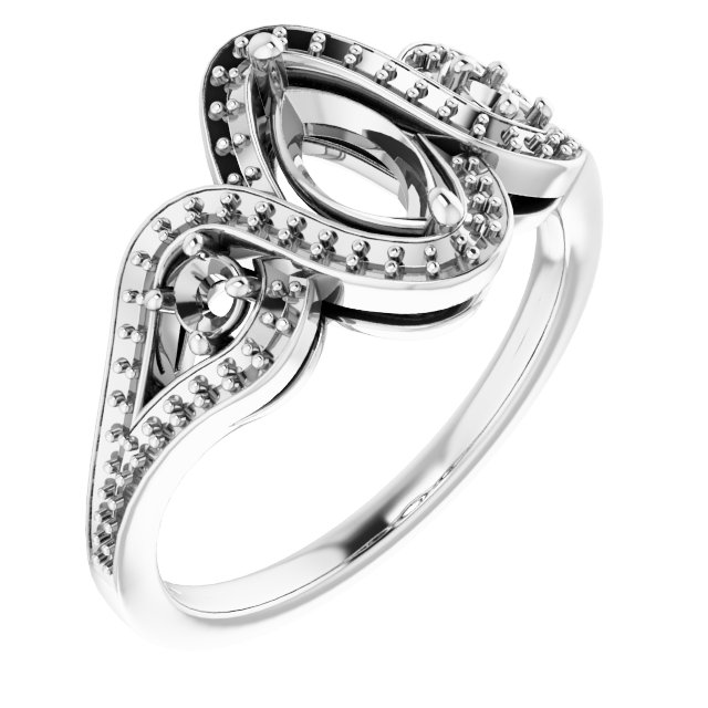 Three-Stone Halo-Style Engagement Ring