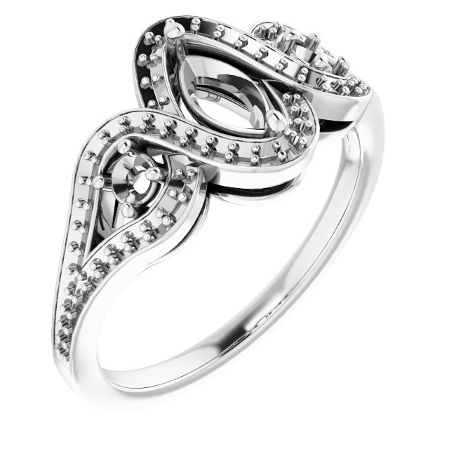 Three-Stone Halo-Style Engagement Ring