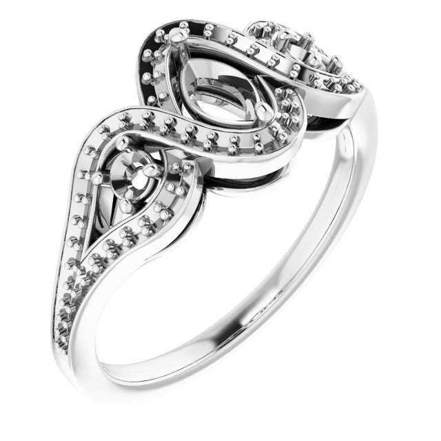 Three-Stone Halo-Style Engagement Ring