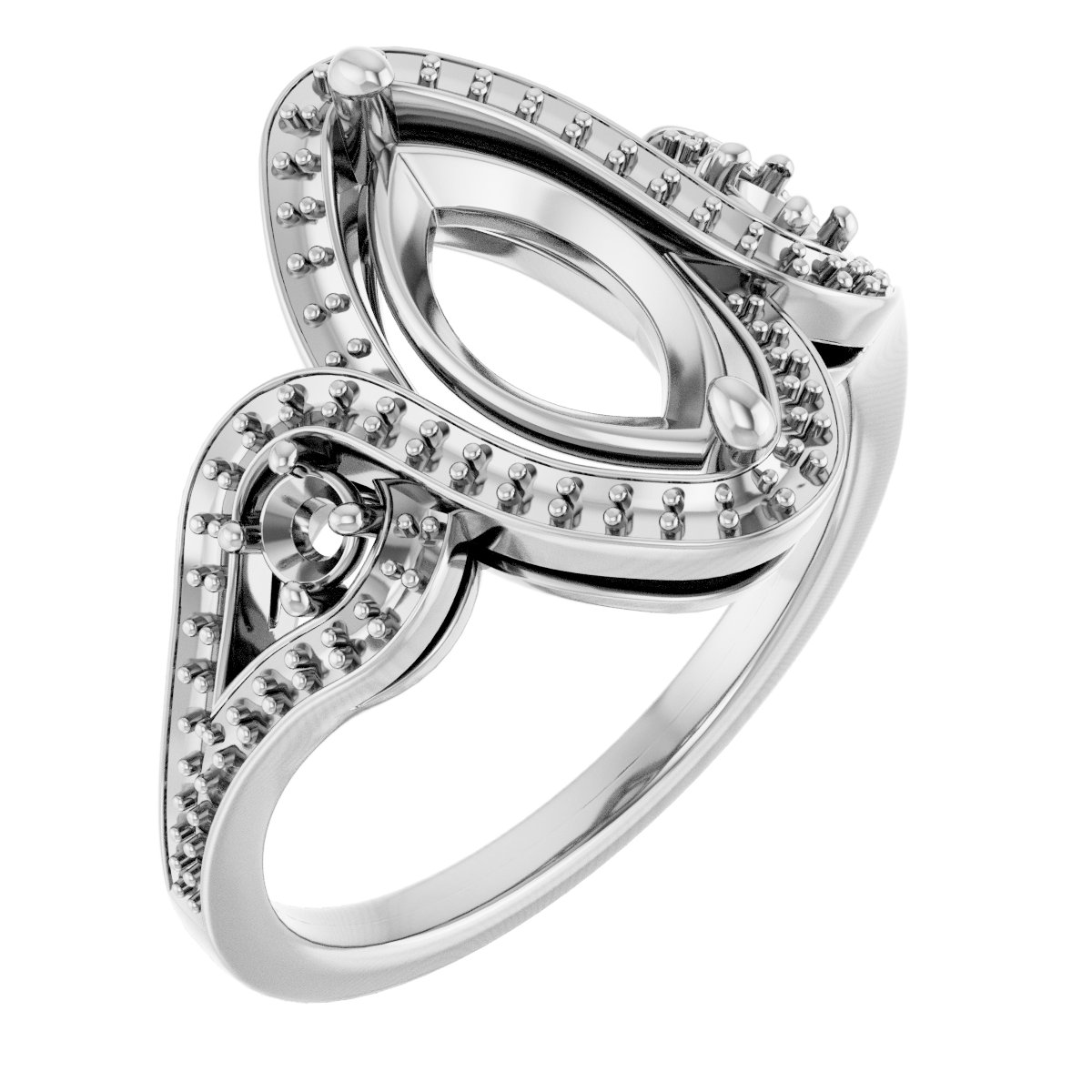 Three-Stone Halo-Style Engagement Ring