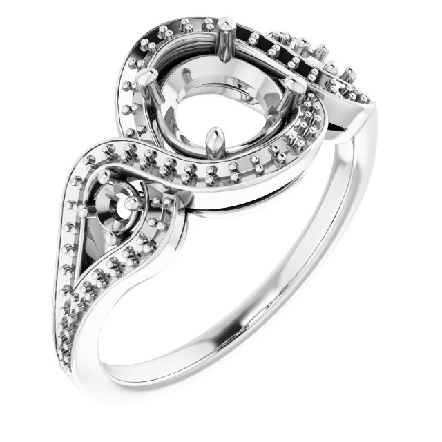 Three-Stone Halo-Style Engagement Ring