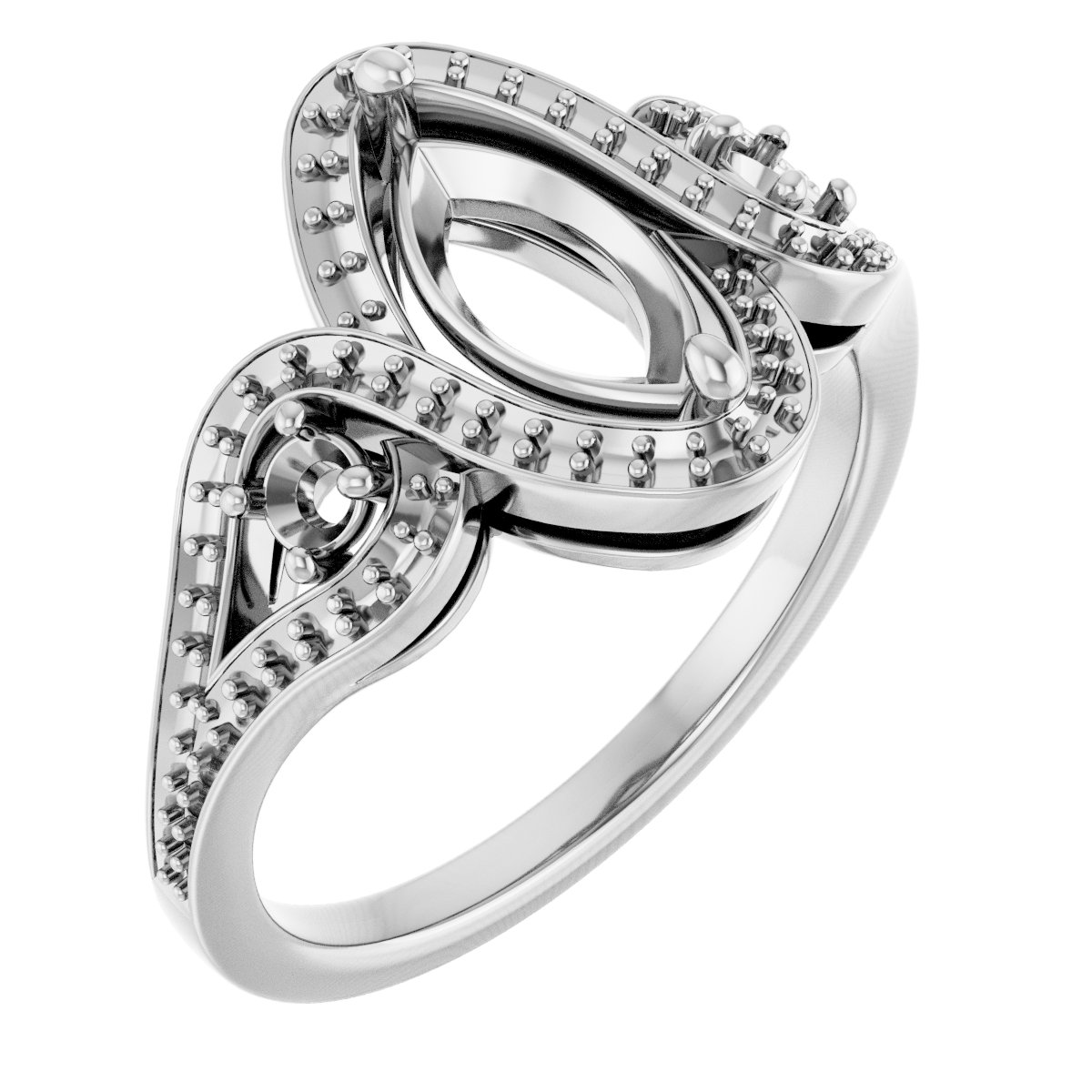Three-Stone Halo-Style Engagement Ring