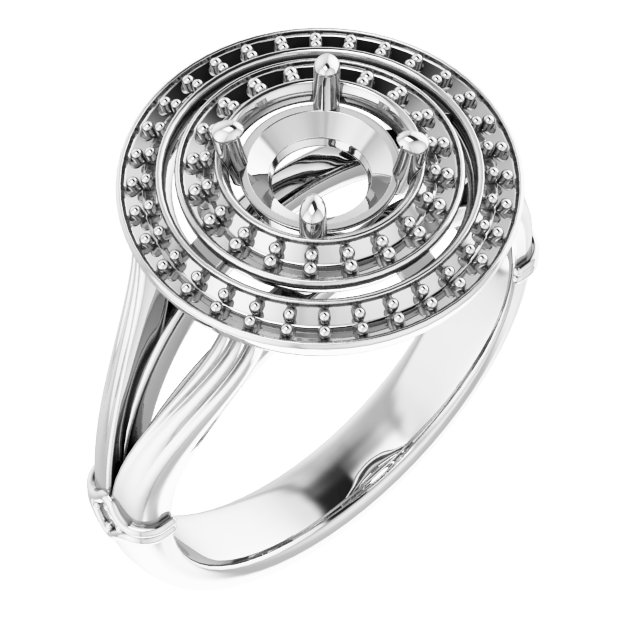Double Halo-Style Engagement Ring