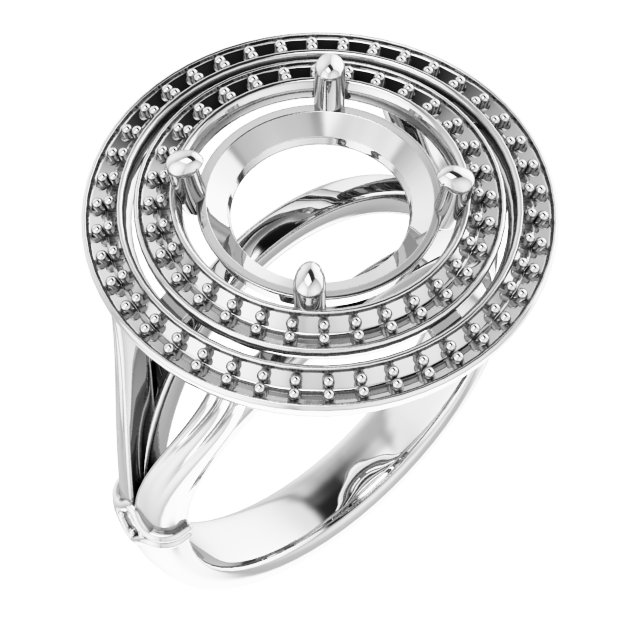 Double Halo-Style Engagement Ring