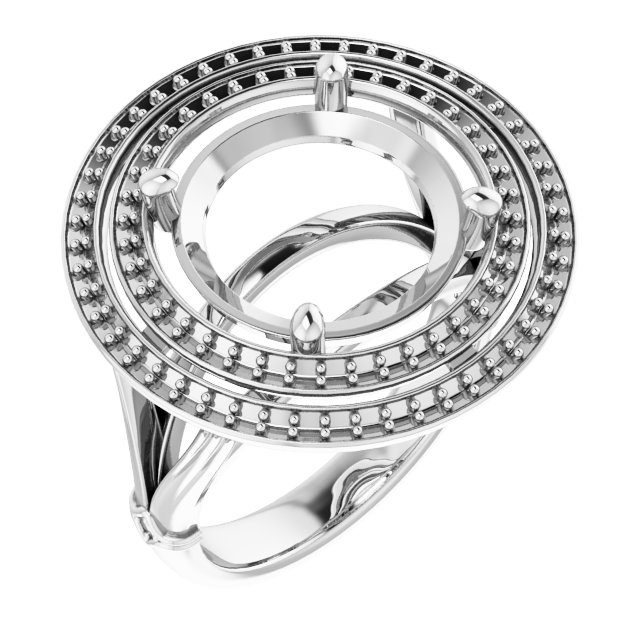 Double Halo-Style Engagement Ring