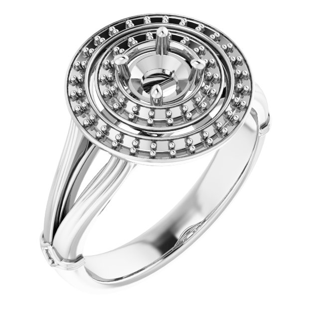 Double Halo-Style Engagement Ring