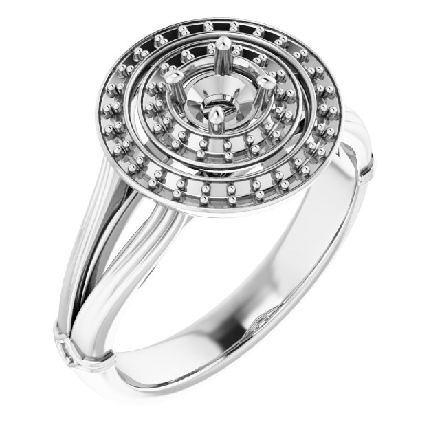 Double Halo-Style Engagement Ring